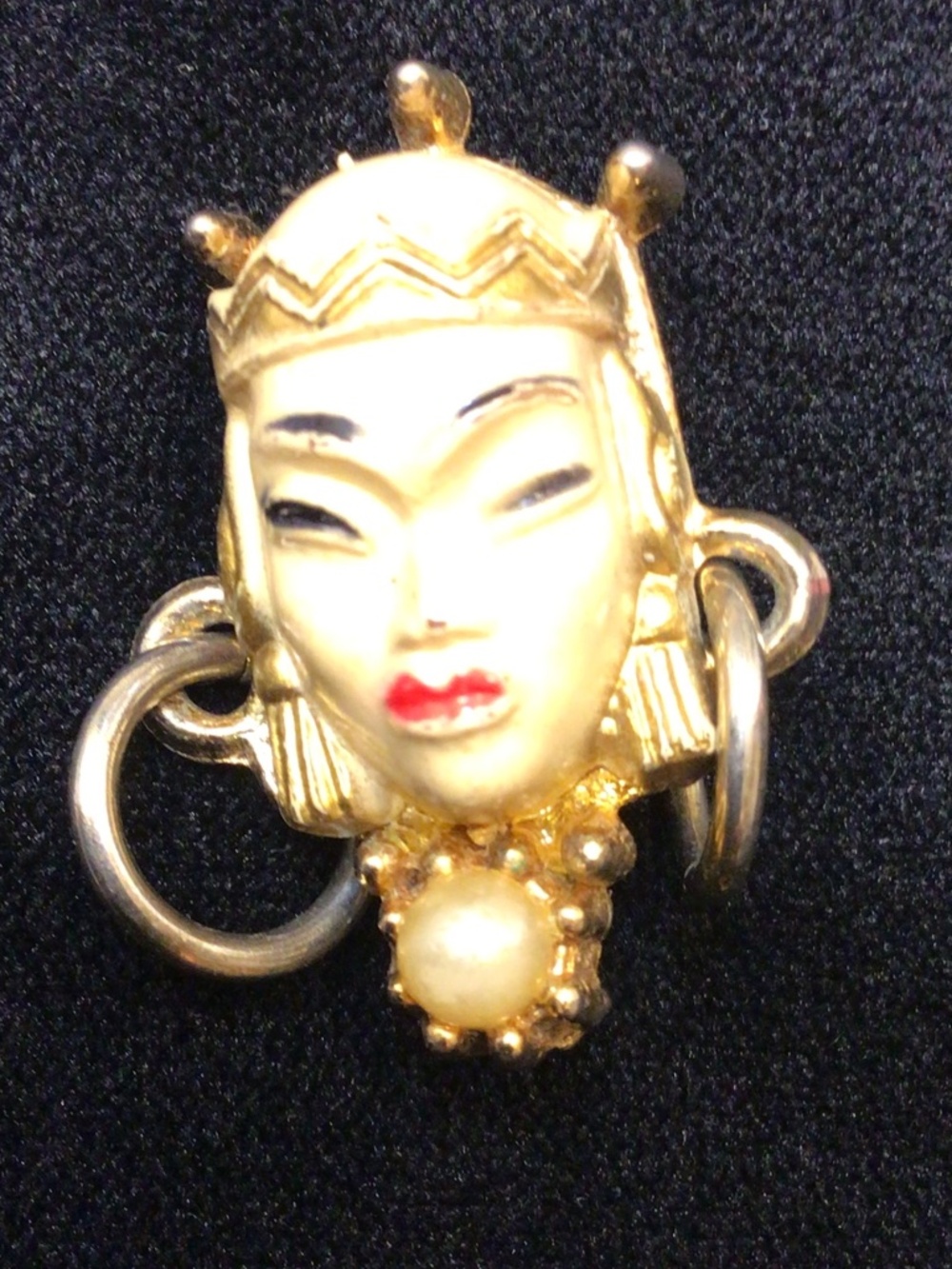 Vintage Selro Selini Asian Princess Collectible Pin Brooch Unsigned